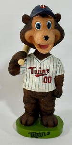TC Bear Minnesota Twins Green Base Baseball Bobblehead - In Box