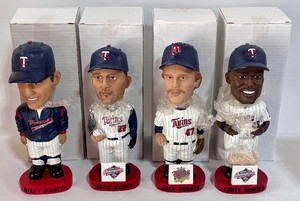 2007 Minnesota Twins Season Ticket Holder Bobblehead Set - Martin, Radke, Morris, Hunter - New in Boxes