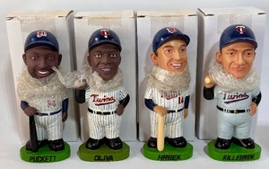 2001 Minnesota Twins Season Ticket Holder Bobblehead Set - Puckett, Oliva, Hrbek, Killebrew- New in Boxes