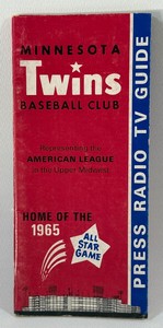 1965 Minnestoa Twins Vintage Baseball Media Guide