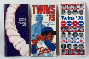 1974  1975  1976 Minnesota Twins Vintage Baseball Media Guides - Beautiful Condition