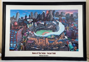 Home of The Twins - Target Field Michael Birawer Baseball Framed Print