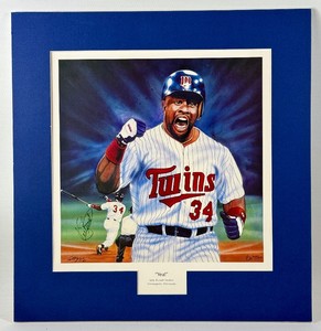 Kirby Puckett Autographed Yea Kelly Russell Studios Lithograph Minnesota Twins Baseball