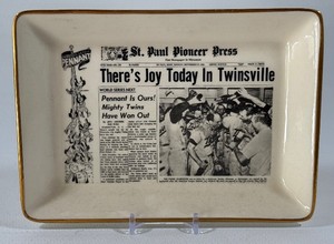 1965 Minnesota Twins Theres Joy Today In Twinsville St. Paul Pioneer Press Vintage Baseball Candy Dish