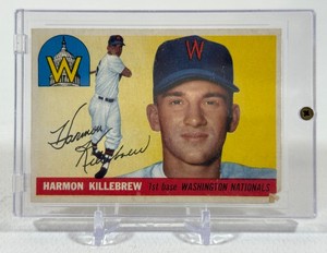 Harmon Killebrew RC 1955 Topps #124 Vintage Rookie Baseball Card - one poor corner