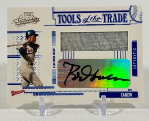 Rod Carew Auto Relic 100 2005 Absolute Memorabilia Tools of the Trade #TT-174 Numbered 093100 Minnesota Twins Baseball Card