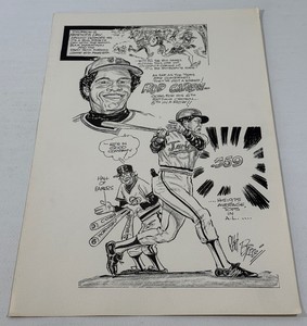 Rod Carew Minnesota Twins Baseball Comic Print Poster