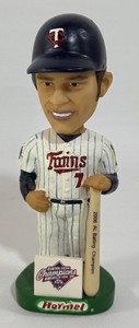 Joe Mauer 2006 AL Batting Champion Green Base Hormel Minnesota Twins Baseball Bobblehead