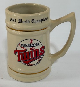 1991 World Series Champions Minnesota Twins Baseball beer Stein Mug