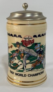 1987 World Series Champions Limited Edition Minnesota Twins Baseball Beer Stein - Only 19,850 Made Numbered 3036 by Antonio Zamudio