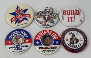 (6) Minnesota Twins Baseball Pins Including 1985 All-Star Game