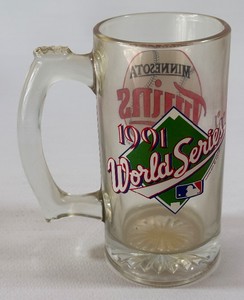1991 World Series  American Leage Champs Minnesota Twins Baseball Glass