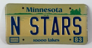 N STARS Custom Minnesota Liscense Plate from 1983 - ONE OF A KIND - Minnesota North Stars Hockey