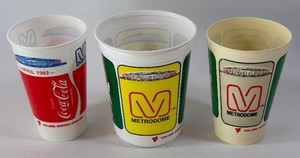 (3) Metrodome Stadium Cups - Twins  Vikings Vintage