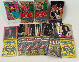 Lot of Non-Sports Card Packs and Loose Cards - Spoderman, Captain America, Holk, Save By the Bell, Elvis, MusiCards