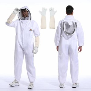 $25 ANDES Sting Proof Bee Suit for Men Women With Beekeeper Gloves,Fencing Veil  Professional Wasp bee keeping Suit Size XL (Fits 511-63), Beginner & Pro Kit for Apiary Backyard Halloween Costume