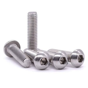 M8-1.25 x 16mm Button Head Socket Cap Screws 304 Stainless Steel 18-8 Hex Socket Cap Screws, Allen Hex Drive, Full Thread, Coarse Thread UNC, 25 PCS