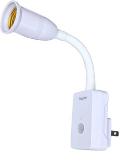 $14 E27E26 Plug in Light Bulb Socket Adapter Extender with Motion Sensor Switch, Dusk to Dawn Motion Activated for Front Door, Porch, Garage, Basement, Closet, Entrance, Porch, Stairs, Hallway
