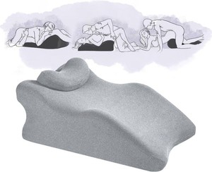 $38 Widened Adult Intimacy Position Pillow for Couples, Sex Butt Cushion with Removable Small Support Pillow, Memory Foam for Sitting or Lying, Ideal for Home Use -Light Gray