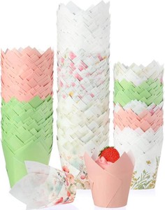 $27 Havawish 500 Counts Wildflower Tulip Cupcake Liners Witch Birthday Party Muffin Cupcake Baking Liners Wildflower Grease Proof Cake Liner Holders for Witch Wedding Birthday Party