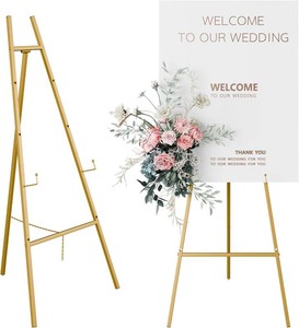 $40 Gold Easel Stand for Sign, Heavy Duty Easel, 4-Tier Adjustable Art Easel for Painting, Wedding Sign 1pc