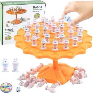 kykake Rabbit Balance Game Toys, Balance Game Tree Two-Player Parent-Child Interactive Family Tabletop Puzzle Montessori Toy,Rabbit Board for Kids and Adults (Rabbit)