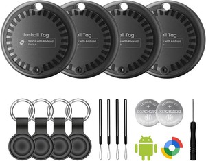 $30 Air Tags for Android,Air Tags-4 Pack Android,2 Year Battery Life,Air Tracker Tags with 4 Case,Google Find Trackers for GoogleS Find Hub App,IP65 Waterproof Luggage Tracker for Keys