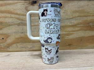 Cat Gifts for Cat Lovers, Types of Cat Loaf Tumbler with Handle 40oz, Funny Cat Themed Gifts for Women Men, Birthday Christmas Gift for Cat MomDad Cup, Cute Kitten Kawaii Cats Coffee Mug