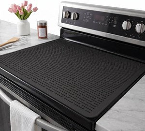 $12 YUHFERA Stove Top Cover for Electric Stove - Silicone Stove Mat for Glass Top, Glass Cooktop Protector, XL Dish Drying Mats For Kitchen,Oven Covers for Electric Stove (Black,28 x 20)
