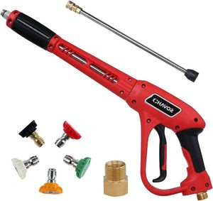 $30 Pressure Washer Gun with Replacement Extension Wand, Upgraded Power Washer Gun with 5 Spray Nozzle Tips, M22 Fitting, 37 Inch, 3000 PSI