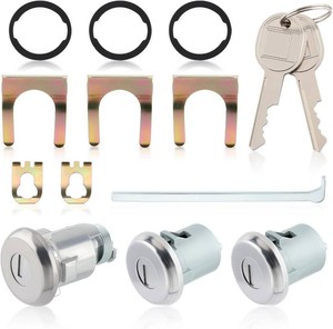 $16 GoaMotors 654394765282 Door Lock Cylinder Set Compatible with Pontiac Bonneville Catalina GTO Compatible with Chevy Impala Chevelle Malibu Compatible with Buick Skylark Special Door Trunk Lock Key