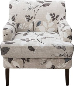 $17 Stretch Chair Covers with Arms 2 Piece Banquet Armchair Slipcover with Cushion Cover Printed Accent Chair Cover Furniture Protector for Living Room