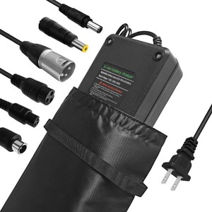 $35 54.6V 3A5A Charger with 6 Plug Suitable for Various Lithium Batteries, Such as Lawn Mower and Wheelchair Lithium Batteries, etc. (5A 6PlugBag) (missing pieces)