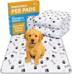 $19 GREEN LIFESTYLE Washable Pee Pads for Dogs - Waterproof Reusable Puppy Pads with Anti-Slip Backing, Pet Training Pad for Puppy Playpen, Crate, Whelping Box, Potty Training (Pack of 2-18x24)