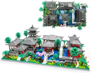 $33 Micro Mini Chinese Architecture of Suzhou Garden with Cherry Blossom Tree Building Blocks Set with LED Light, Botanical Collection Building Set for Adults, 14 Teens (3888 Pcs)