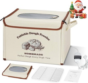 $50 Foldable Bread Proofing Box for Sourdough,50 F-130 F Temp Controlled Dough Proofer with 1-12H Digital Timer,Electric Proofing Container Sourdough Bread Baking Supplies for Home Baking,Yogurt Making