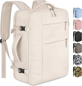 $16 Capolo Travel Backpack for Women Men Waterproof Laptop Backpack Airlines Approved Carry On Backpack Bag Computer Bookbag for Business, Work, Traveling Fits 15.6 Inch Laptop(Beige)