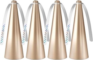 $42 Glovv Fly Fans for Tables, Bug Food Fan Outdoor Indoor Keep Flies Away, 4 Pack Portable Batteries Powered Picnic Table Top Spinner with Metal Hanger, Fly Repellent for Restaurant, Camping (Golden)