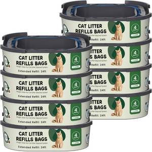 $33 Cat Litter Refill Bags Cartridge Compatible with Litter Cat Genie Standard, Plus, XL and XL Pail Refills, Pet Waste Bags Box Accessories, Pack of 8
