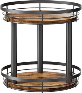 $20 LAMU 10 Wood Lazy Susan Spice Rack Organizer, 2 Tier Spice Organization for Cabinet, Countertop, Kitchen, Table Top, Pantry, Condiment and Seasoning Rack Organizer