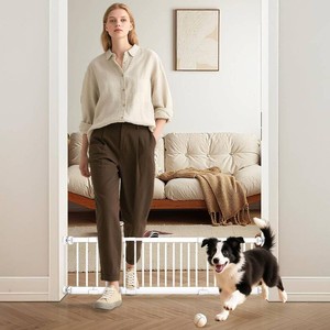 $39 Metal Short Dog Gate, 13 Tall Puppy Small Pet Gate to Step Over, 17- 44 Pressure Mount Indoor Outdoor Dog Gates with 4 Extension Kits, Small Puppy Gate for Doorways & Stairs