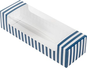 $60 Restaurantware Pastry Tek 9.8 x 3.2 x 2.4 Inch Pastry Boxes 100 Disposable Donut Boxes - With Clear Window Easy Assembly Striped Paper Cookie Packaging Boxes For Muffins Or Mini Cakes