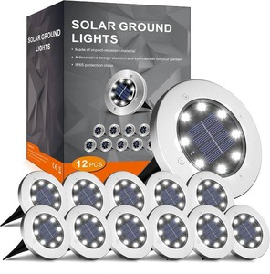 $27 INCX 4.6 inch Solar Lights Outdoor Waterproof,12 Pack Solar Lights for Outside, Solar Garden Lights Landscape Lighting for Patio Pathway Lawn Yard Deck Driveway Walkway, Cold White