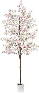 $40 Caxchiling Cherry Blossom Tree 6FT, Artificial Pink Tree Indoor with White Planter, Faux Potted Silk Plant for Home, Office, Wedding, Garden, Party, Hotel Decoration