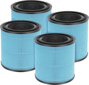 $32 4 Pack AP0601 Filters Compatible with AIRTOK AP0601 Air Purifier 4-IN-1 Filter for Smoke Dust Odors Pollen Pet Dander Quiet 99.97% Removal to 0.3 Microns for Home Bedroom