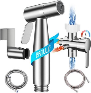 $37 Hot and Cold Bidet Sprayer for Toilet, BRITULIF Bidet Attachment for Warm Water, Bidet with Warm Water Muslim Shower, Ideal for Feminine Hygiene, Pet Cleaning, Cloth Diapers, and Elderly Care