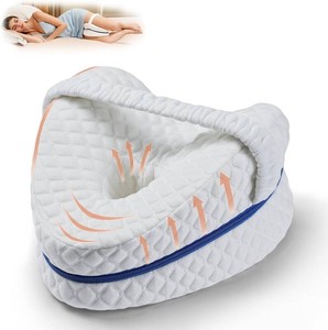 $20 BEAUTRIP Knee Pillows for Side Sleepers Premium Memory Foam Wedge Leg Pillow Cushions Support with Washable Cover for Sciatica Back Hip Joint Knee Pain Relief (BM67-US-White)