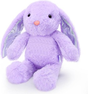 $12 VANLINNY Easter Bunny Stuffed Animal, Purple Bunny Plush with Glitter Spot Long Ears, Huggable and Soft Rabbit Plush Toy, Easter Gifts for Kids, Xmas Birthday Gift for Boys, Girls and Toddlers