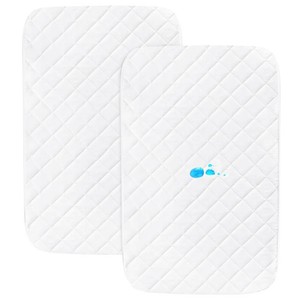 $20 Bassinet Mattress Pad Cover Fit for AirClubAMKE 3 in 1HARPPATCBunnyMiClassic and Milliard Bedside Sleeper, Waterproof Bassinet Mattress Protector Quilted Bassinet Sheets (21 x 35) 2 Pack