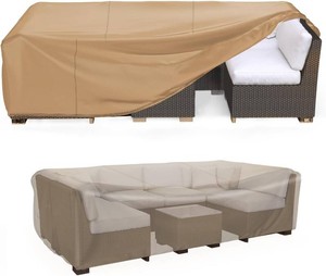 $23 Mrrihand Heavy Duty Patio Furniture Covers, Outdoor Furniture Covers Waterproof Sectional Sofa Set , Patio Table and Chair Set Cover 62L 42W 28H,Brown